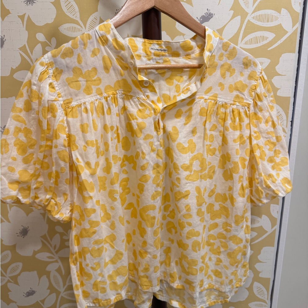 Yellow Floral Women's Shirt - Picture 4 of 5